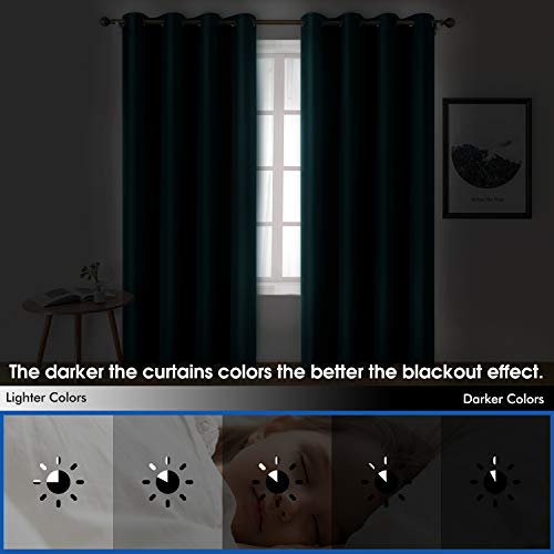 HOMEIDEAS 2 Panels Teal Faux Silk Blackout Luxury Curtains, 52 X 96 Inch Room Darkening Satin Thermal Insulated Window Drapes for Bedroom Decor, Indoor by HOMEIDEAS - Image 4