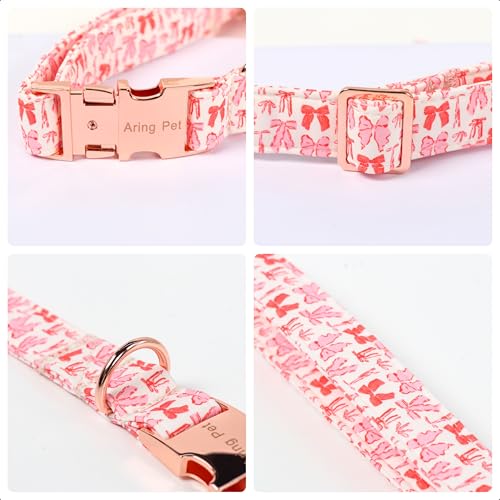 ARING PET Bow Collar for Dog, Cute Pink Sailor Bowtie Heart Puppy Pet Collars for Small Medium Large Girl Dogs-XL — view 6