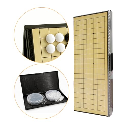 Luoyer Go Spielset Magnetisch Zusammenklappbares Brettspiel Tragbares traditionelles chinesisches Weiqi Set mit magnetischen Steinen für Erwachsene Reise Gomoku (Klein 28 cm)
