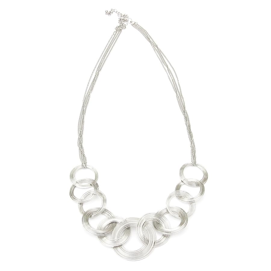 Collier Olympe argenté à anneaux imbriqués, le cadeau idéal de mariage