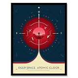 Artery8 Deep Space Atomic Clock Red Earth Orbit Spacecraft Radio Navigation Science Tracking NASA Exploration Artwork Framed Wall Art Print A4
