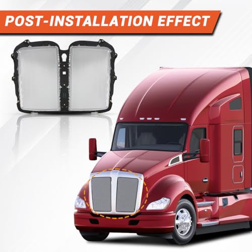 Image of Grille Insert for Kenworth T680 2015-2022 [w /Screen Bracket] Iron Net OE Replacement Kenworth T680 Front Grill