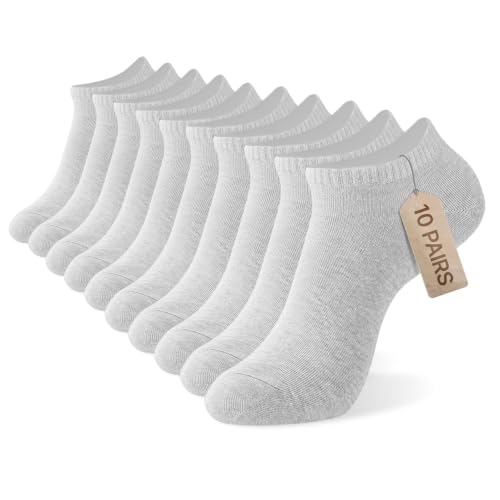 Image of MONFOOT Men's /Women's 10-20 Pairs Thin Cotton Low Cut Ankle Socks, Multipack