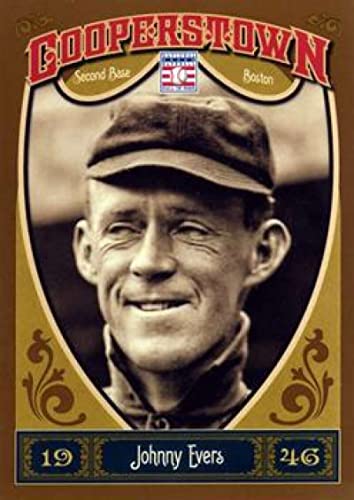 2013 Panini Cooperstown #9 Johnny Evers Boston Braves Baseball Trading Card in Raw (NM or Better) Condition