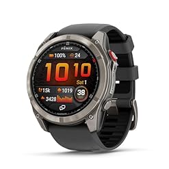 Alternative view of Garmin Fenix 8 Pro, 51mm, AMOLED Display, inReach Technology, Premium Connected Multisport Fitness Tracker GPS Smartwatch, Sapphire Titanium with Graphite/Black Silicone Band