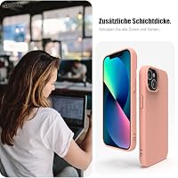 Zuvirelx Silikon Handyhülle für iPhone 13 Mini Hülle, Weiches Griff, Dünne, Minimalistisch, Stoßfest, rutschfest, Taschenpassend - Mädchenpink – Ansicht 4