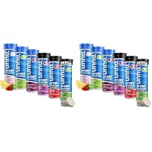 Nuun Sport + Caffeine Electrolyte Tablets Dissolvable in Water,Variety Packs, 5 Essential Electrolytes for Hydration, 1g Sugar Drink Mix, Vegan,Non-GMO, 60 Total Servings,6 Count Pack of 2