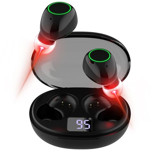 VitaYex ‌Red Light Therapy for Ears, 650NM Red Light Ear Wellness Therapy Device, Bluetooth Earphone Design, with Charging Case & 3 Sizes Silicone Ear Tips