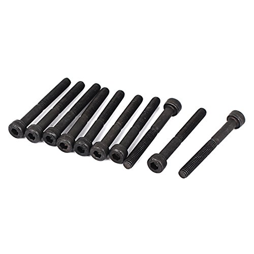uxcell M4x35mm 12.9 Alloy Steel Hex Socket Screws Partially Threaded Bolt Black 10Pcs