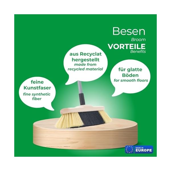 Novaliv Zimmerbesen mit Stiel FEINE KUNSTBORSTEN Besen weiche Borsten dicht besetzt Schrankbesen Holzbesen mit Teleskopstiel Künstliche PP Borsten Besen für Laminat und Parkett Stubenbesen – Bild 4