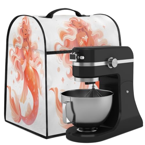 Coffee Maker Cover Pink Mermaid Kitchen Appliance Covers Small Appliance Covers Blender Cover Juicer Cover Dust Covers for Kitchen Appliances with Top Handle and Pockets,Washable,B839