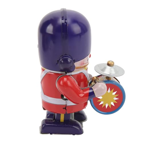 Nurnesy Estanho Bateria robô, Folha de Flandres Andando Baterista Soldado Acabar Brinquedo Tambor De