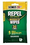 Repel 94100 Sportsmen 30-Percent Deet Mosquito Repellent Wipes, 2 Packs of 20 Count - 40 Total!
