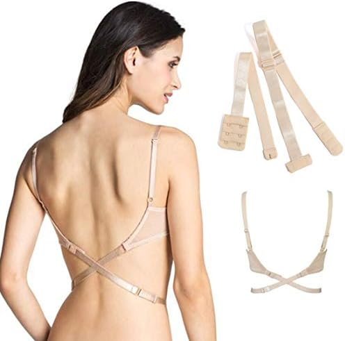 YARBAR Low Back Bra Strap Converter Bra Extender 2 Hooks for Women Backless Dress