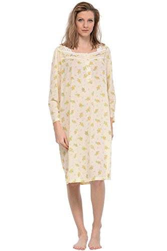 Casual Nights Women's Elegant Nightgown Long Sleeve Sleepwear Night Gown For Mom