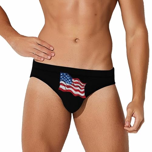 USA Flag Men's Swimming Trunks Quick Dry Swim Briefs Beach Swimwear Bathing Suit