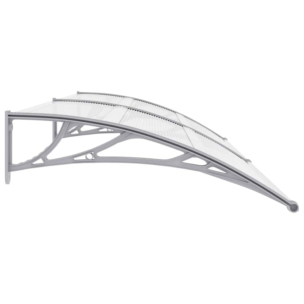 Tenda Porta Grigio Trasparente 240x75 cm PC | Policarbonato cavo, Supporti ABS, Barre Alluminio, Uso Residentiale Commerciale, Kit Montaggio Incluso