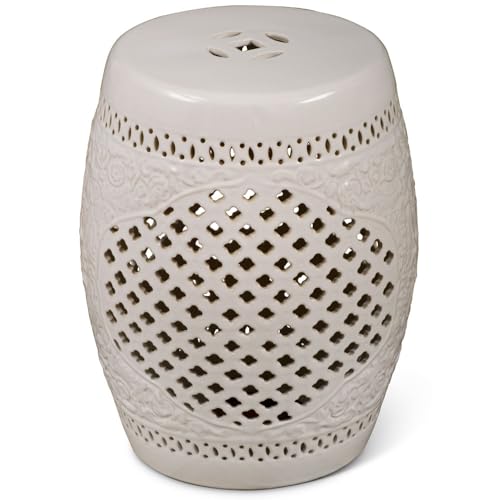 ChinaFurnitureOnline White Porcelain Chinese Jiang Nan Porcelain Stool