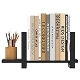 YUELGUANG Adjustable Desktop Bookshelf Wooden Desk Book Holder Organizer Tabletop Bookshelf Mini Book Shelf Magazine Files Letters Storage Racks for Home Office Supplies, Great for Small Space, Black