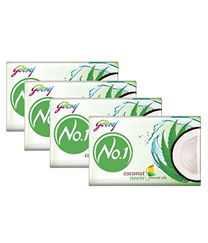 Godrej no 1coco y Neem jabón100G (3.5oz) Paquetecon aceites naturalesPack de 4 Godrej no 1coco y Neem jabón100G (3.5oz) Paquetecon aceites naturalesPack de 4