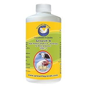 Growel Growvit – A – Powerful Vitamin-A Supplement for Poultry, Cattle, Horse, Pig, Goats, Sheep, Pigeons and Pet Birds – 250 ml.
