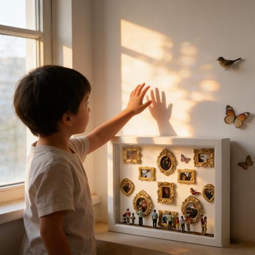 Kit de marco de de sombra con luces de diseño de silueta de museo de alta precisión 4