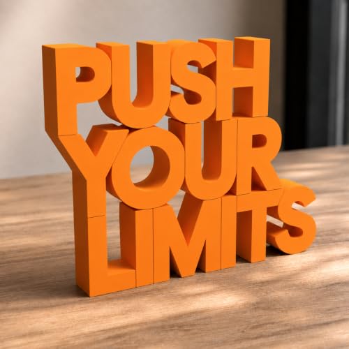 Image of Mad Masters Push Your Limits Motivational Desk Decor - Aesthetic Table, Shelf & Wall Showpiece for Home Office, Business, Vastu Friendly Gifting, Burnt Orange (20.3 x 16 x 2.5 cm)