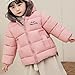 Girls Fleece Lined Jacket Winter Puffer Jackets Zip Up Oversized Warm Coats Casual Outwear Fashion Pink Size 1-2