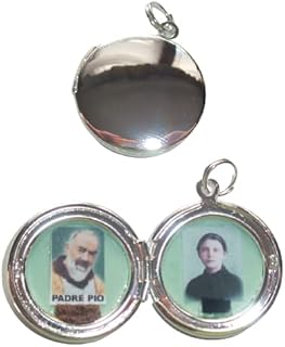St Padre Pio- St Gemma Galgani Combination relic locket