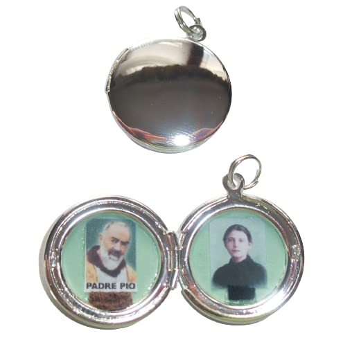 St Padre Pio- St Gemma Galgani Combination relic locket