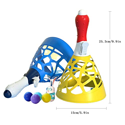 Launch Throw Catch Ball Set, Elastic Catapult Butt Ball, Safe Outdoor Girl and Boy Double Toy, Durab