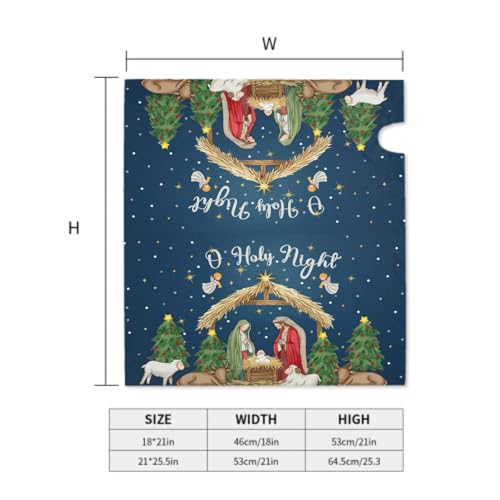 Image of Christmas Mailbox Cover Magnetic, Large Size 25.5x21 Inch, Xmas Trees Blue Holy Night Nativity Scene Waterproof Mailbox Wrap Post Cover for Garden Yard Holiday Hew Year Decor