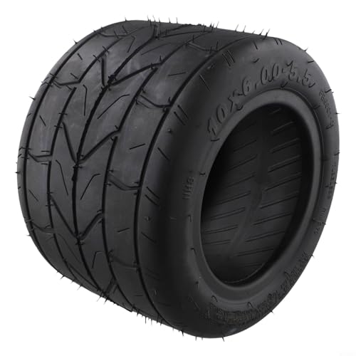 Image of CashMuch 10x6.00-5.5 and 10x6.00-6 Tubeless Tyre 10 Inch Outer Tire for Electric Vehicles Scooters Anti Deformation Rubber Black(10x6.00-5.5 13.5cm)
