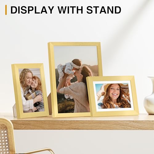 Image of Vittanly 15 Pack Picture Frames Collage Wall Decor for Mounting or Tabletop Display, Gallery Frame Set for Family, Multi Sizes Including 3pcs 8x10, 6pcs 5x7, 6pcs 4x6, Gold