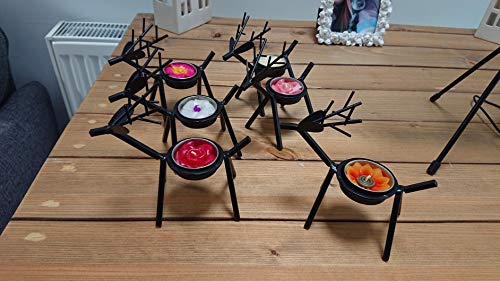 Christmas Tea Light Holders Set Of 6 Holiday Votive Candle Holders Holidays Tealight Reindeer Stand For Dining Table, Home Decor Centerpiece #TOP3