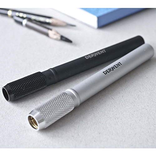 Derwent Pencil Extender Set, Silver And Black, For Pencils Up To 8Mm, (2300124), 2 Count (Pack Of 1) #TOP2
