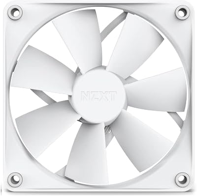 NZXT F120P Static Pressure Fans - RF-P12SF-W1 - Consistent Pressure - Powerful Cooling - Long Lifespan - 120mm Fan Single Pack - White