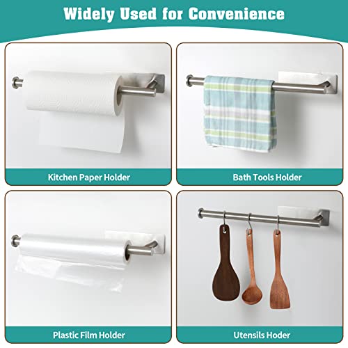 Image of theaoo Under Cabinet Paper Towel Holder for Kitchen, Adhesive Paper Towel Roll Rack for Bathroom Towel, SUS304 Stainless Steel Wall Mount, Both Available for Adhesive and Screws