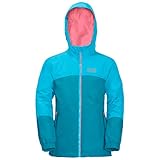 3-In-1-jacke für Mädchen Jack Wolfskin Kinder G Iceland 3IN1 JKT wasserdichte Doppeljacke, Atoll Blue, 128