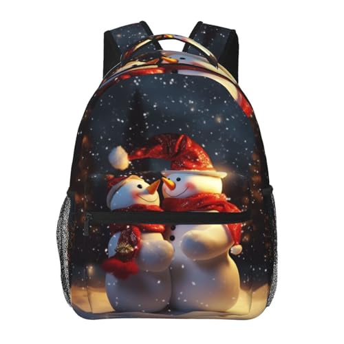 Sac à dos pour ordinateur portable motif bonhomme de neige de Noël bagage cabine léger
