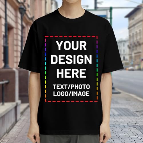 Custom T Shirts for Men/Women Personalized T Shirt with Logo Image Text Cotton T-Shirts Front/Back Print2