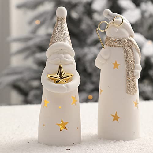 Gnomes de Noël LED céramique sans fil pour table encombrée - 7