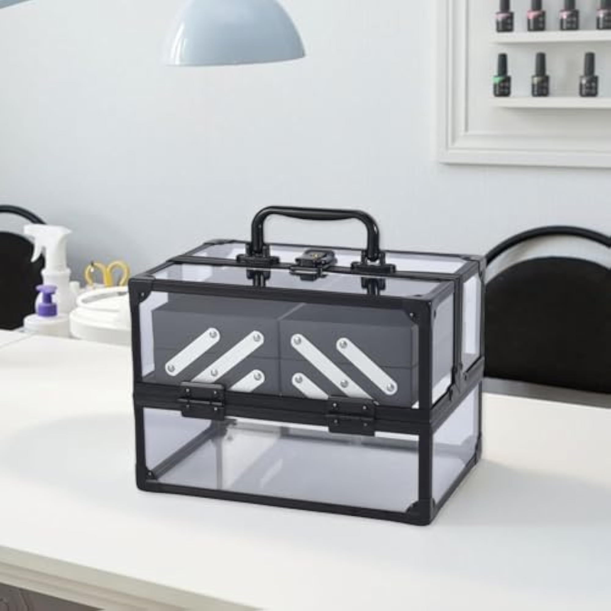 Makeup Train Case for Women, Travel Carrier for Cosmetics