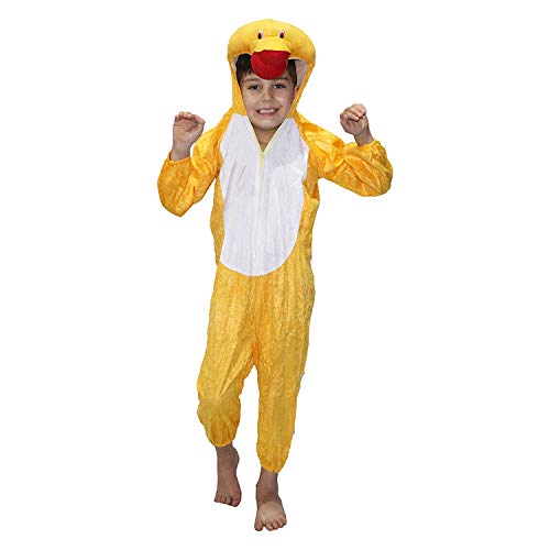 Image of Kaku Fancy Dresses Fleece Duckling Bird Costume For Kids - Yellow, 3-4 Years | Animal Fancy Dress For Boys & Girls