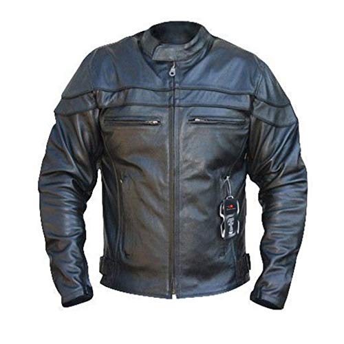 Bikers Gear UK Blouson renforcé en Cuir Effet Vieilli Noir Sturgis Homme EU 52 (XL) Cover