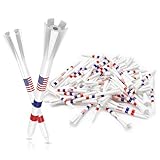 DuraRange Elite Golf Tees - Milky White, Patriotic USA Flag Design, 5-Prong Anti-Slip, Enhanced Stability, 3-1/4