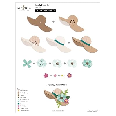 Altenew Lovely Floral Hat Layering Die Set, Floral Hat Die, Boho-Themed Designs Perfect for Cardmaking, Scrapbooking, Journaling, and Paper Crafting