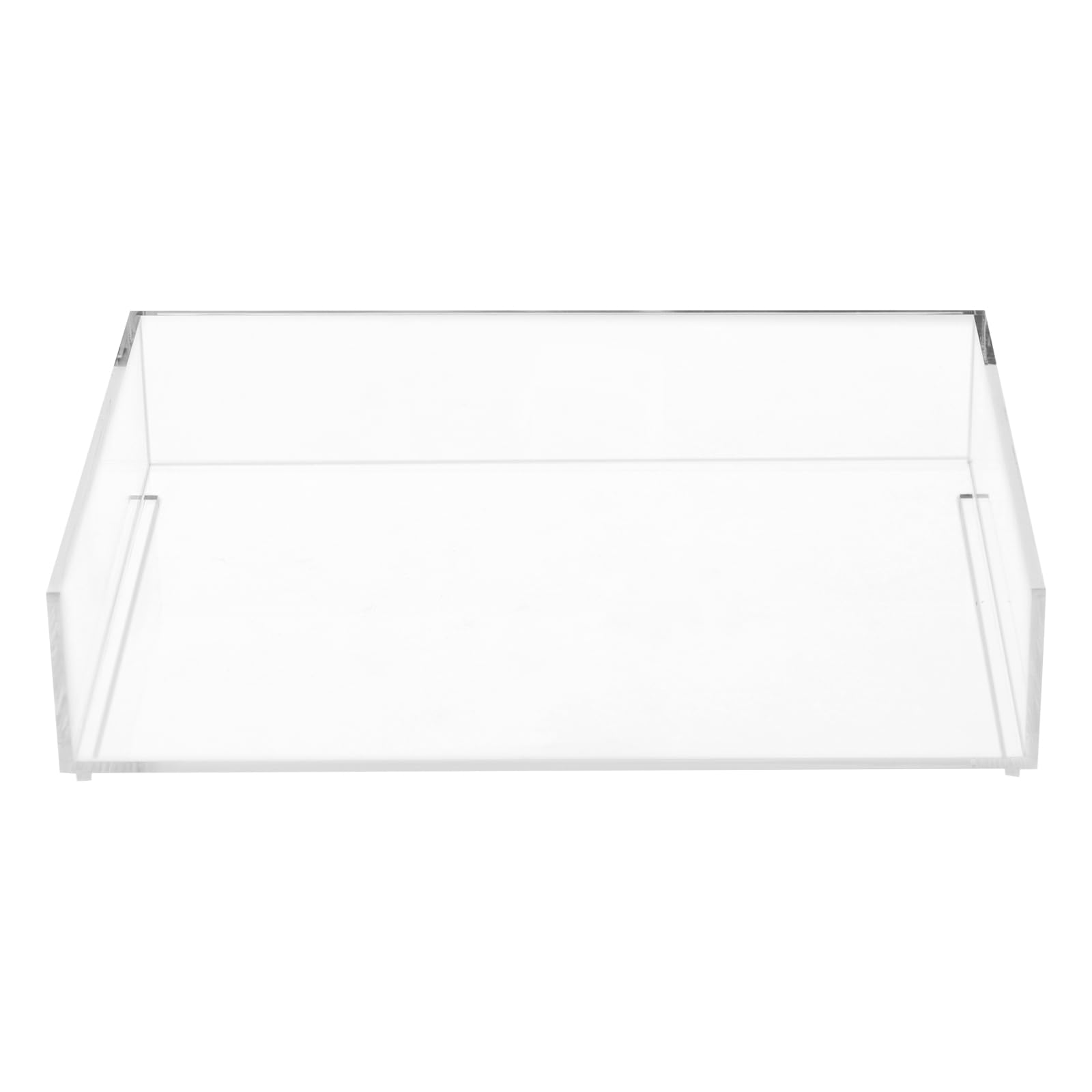 Bandeja para cartas apilable de acrílico, 4 niveles, bandeja para cartas, almacenamiento de papel de oficina, organizador de documentos de escritorio (transparente)