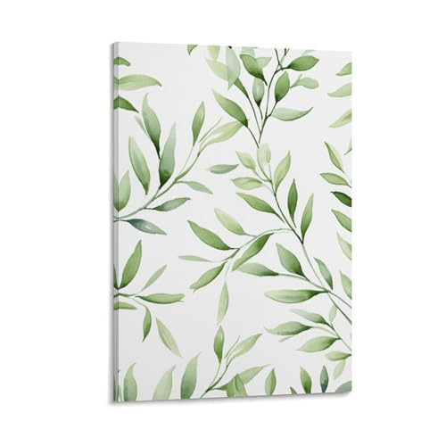 Toile murale suspendue de qualite superieure au motif feuilles vertes