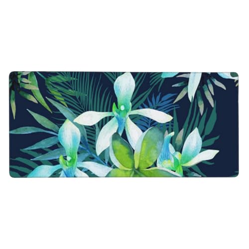 Tapis de souris grand format 40x90cm imprimé floral tropical
